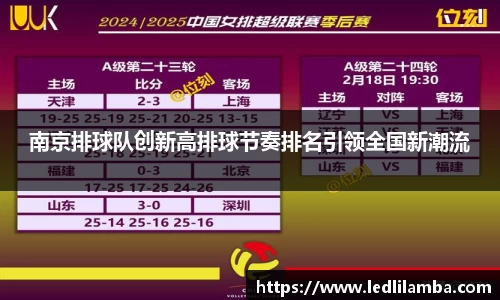 南京排球队创新高排球节奏排名引领全国新潮流